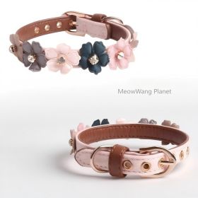 Dog Cat Collar Luxury Floral Leather Pet Collar Elegant Rhinestone Studded Neck Strap For Cats Dogs Adjustable Comfortable Everyday Accessory Luxury P
