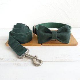 MUTTCO pet collar bow traction set (Option: Green-XS)